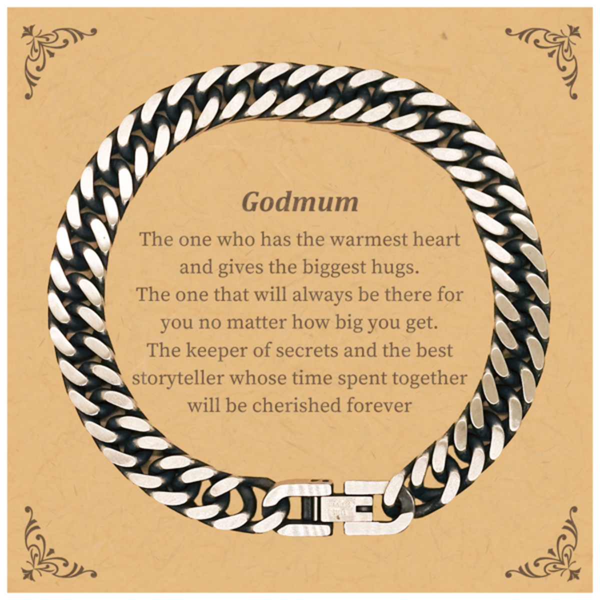 godmum cuban link chain bracelet the warmest heart and cherished memories for birthday holidays and graduation gifts