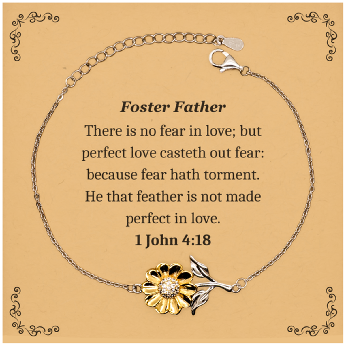 sunflower bracelet foster father gift engraved love perfect confidence birthday