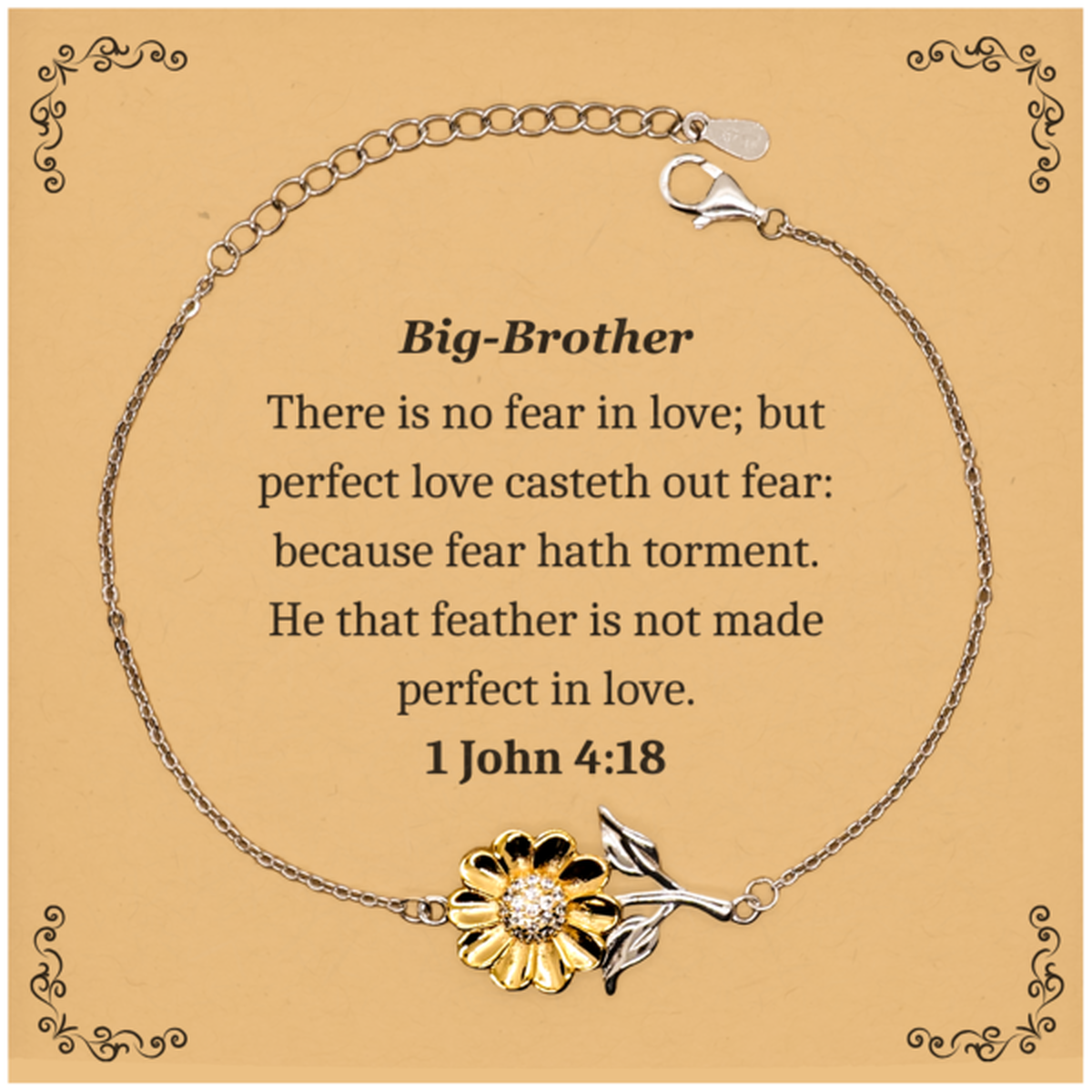 big brother sunflower bracelet inspirational engraved perfect love gift for him christmas graduation veterans day confidence and hope