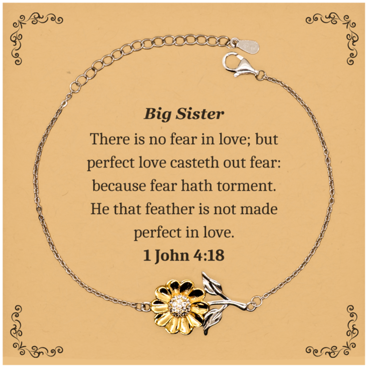 sunflower bracelet big sister inspirational love fearless gift for christmas