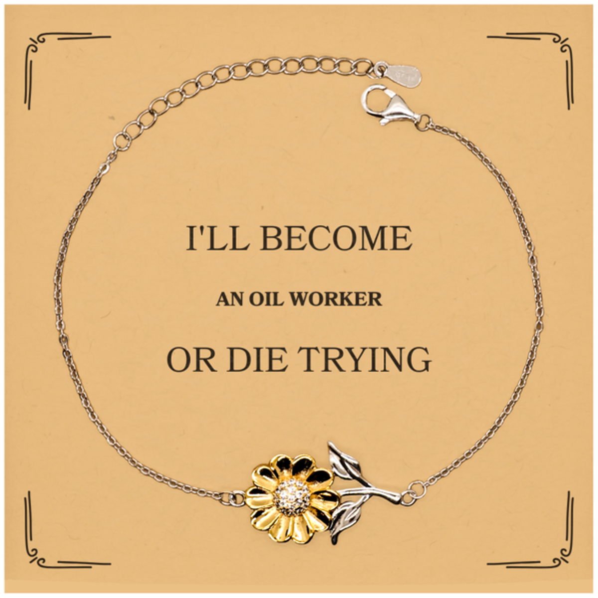 oil worker sunflower bracelet ill never give up hope for oil worker success graduation christmas gift