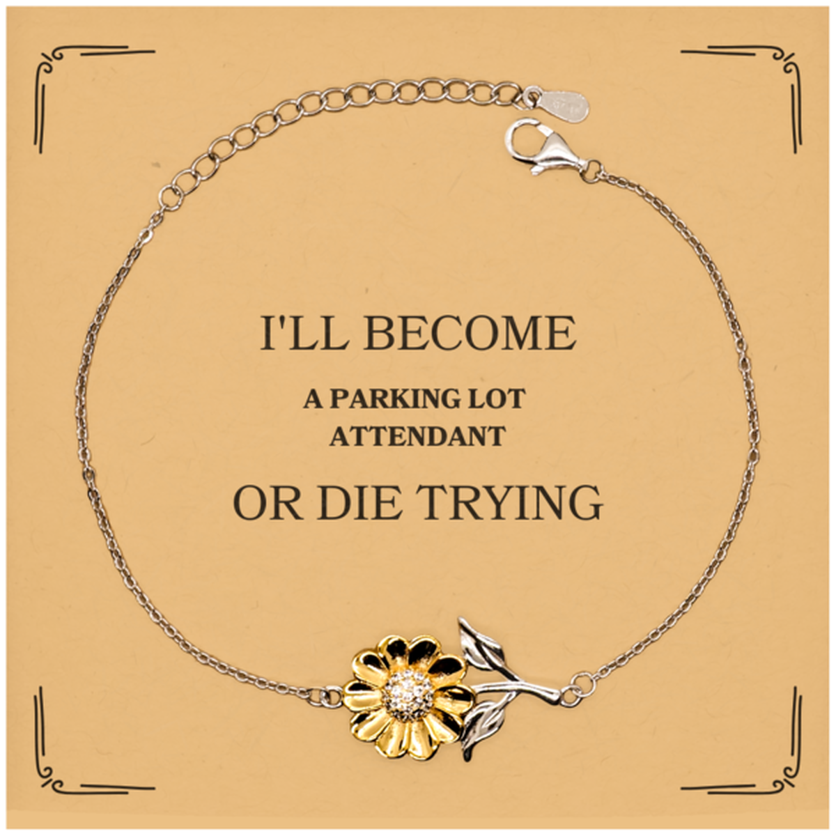 sunflower bracelet parking lot attendant essential engraved confidence inspirational gift for birthday or graduation