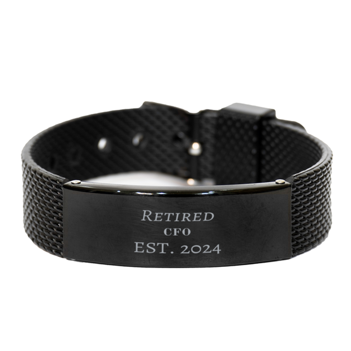 retired cfo est 2024 black shark mesh bracelet inspirational gift for graduation birthday or christmas cfo mens bracelet for confidence and hope