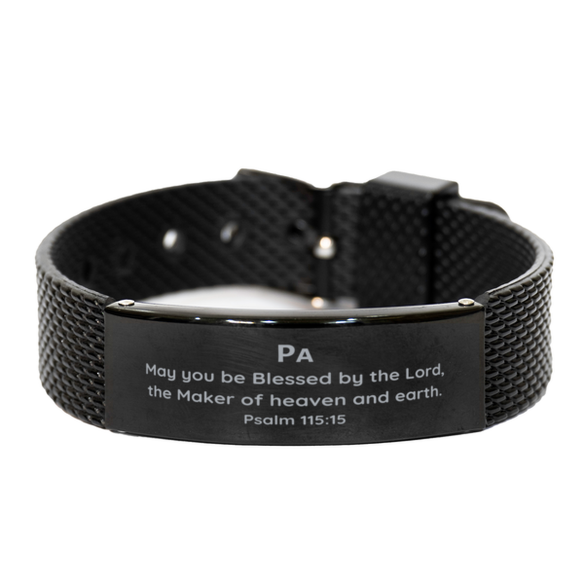 black shark mesh bracelet inspirational psalm 115 15 gift for men fathers day graduation and holidays