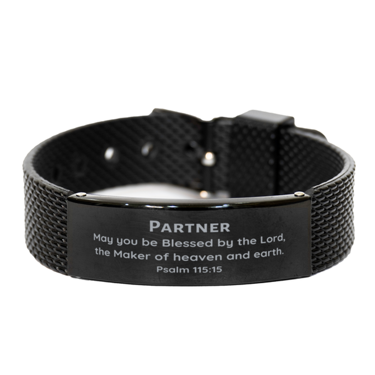 partner black shark mesh bracelet blessed by the lord for graduation birthday and christmas gifts inspirational partner bracelet for confidence and hope