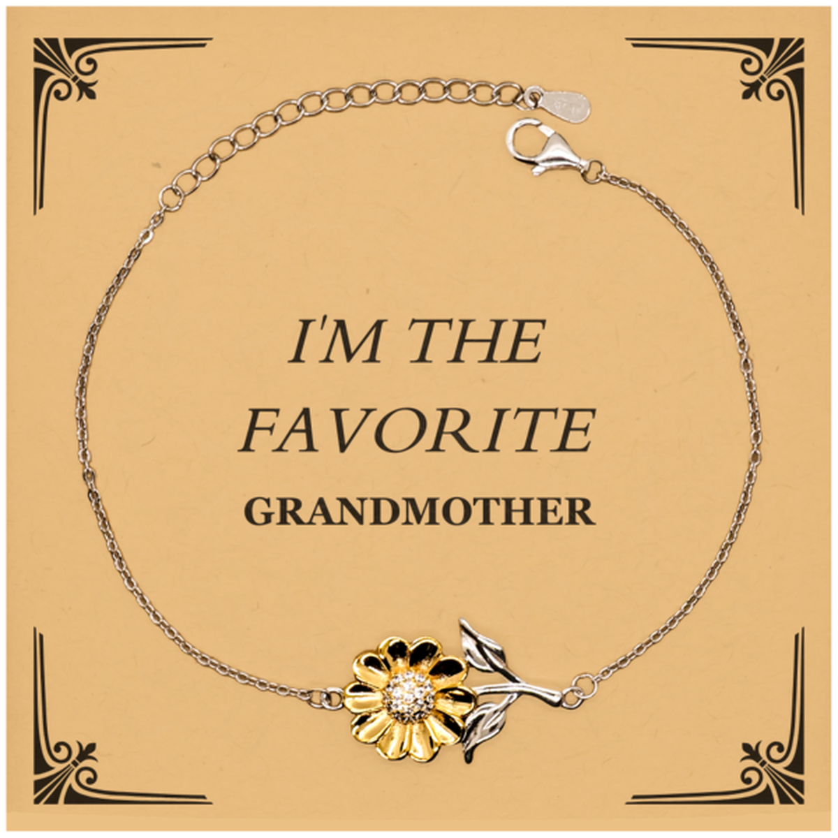 grandmother sunflower bracelet im the favorite gift for birthday holidays christmas graduation and easter engraved jewelry for confidence and inspiration