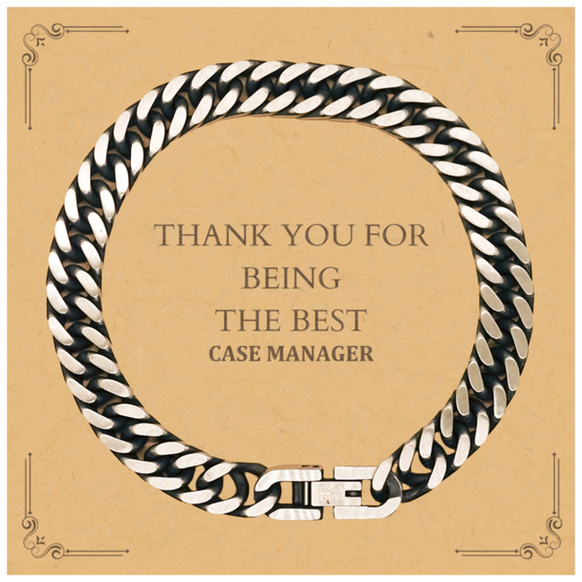 cuban link chain bracelet for case manager thank you for being the best inspirational gift for birthday holidays graduation veterans day