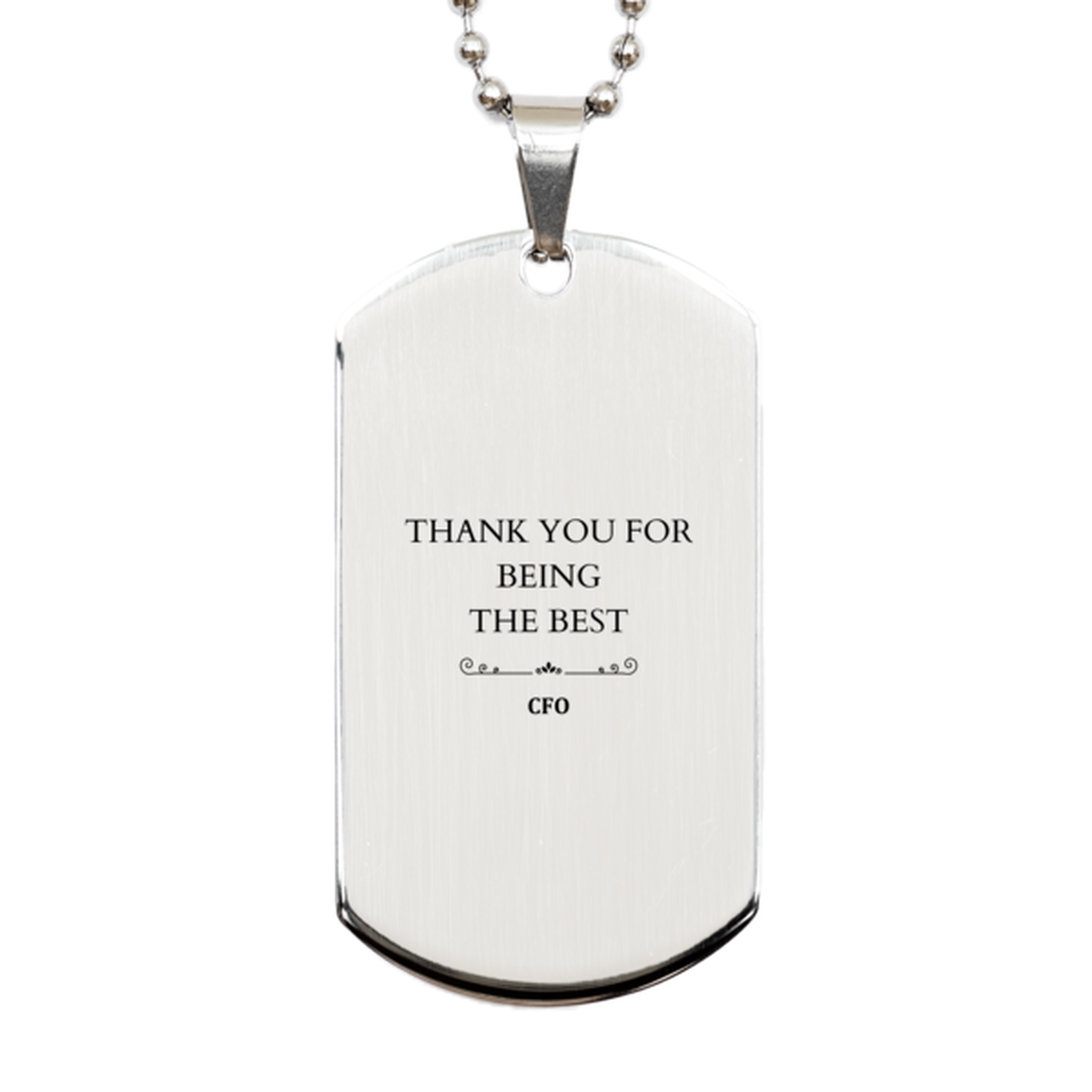 silver dog tag cfo unique engraved gift for the best cfo appreciation leadership trust and confidence