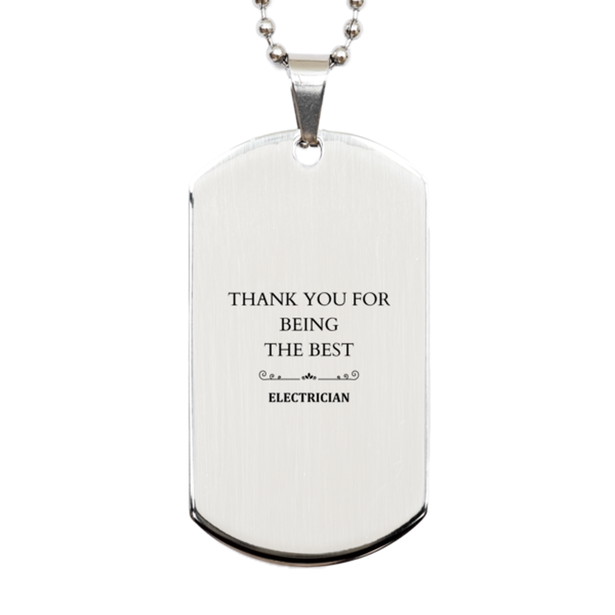 thank you best electrician engraved silver dog tag gift birthday graduation