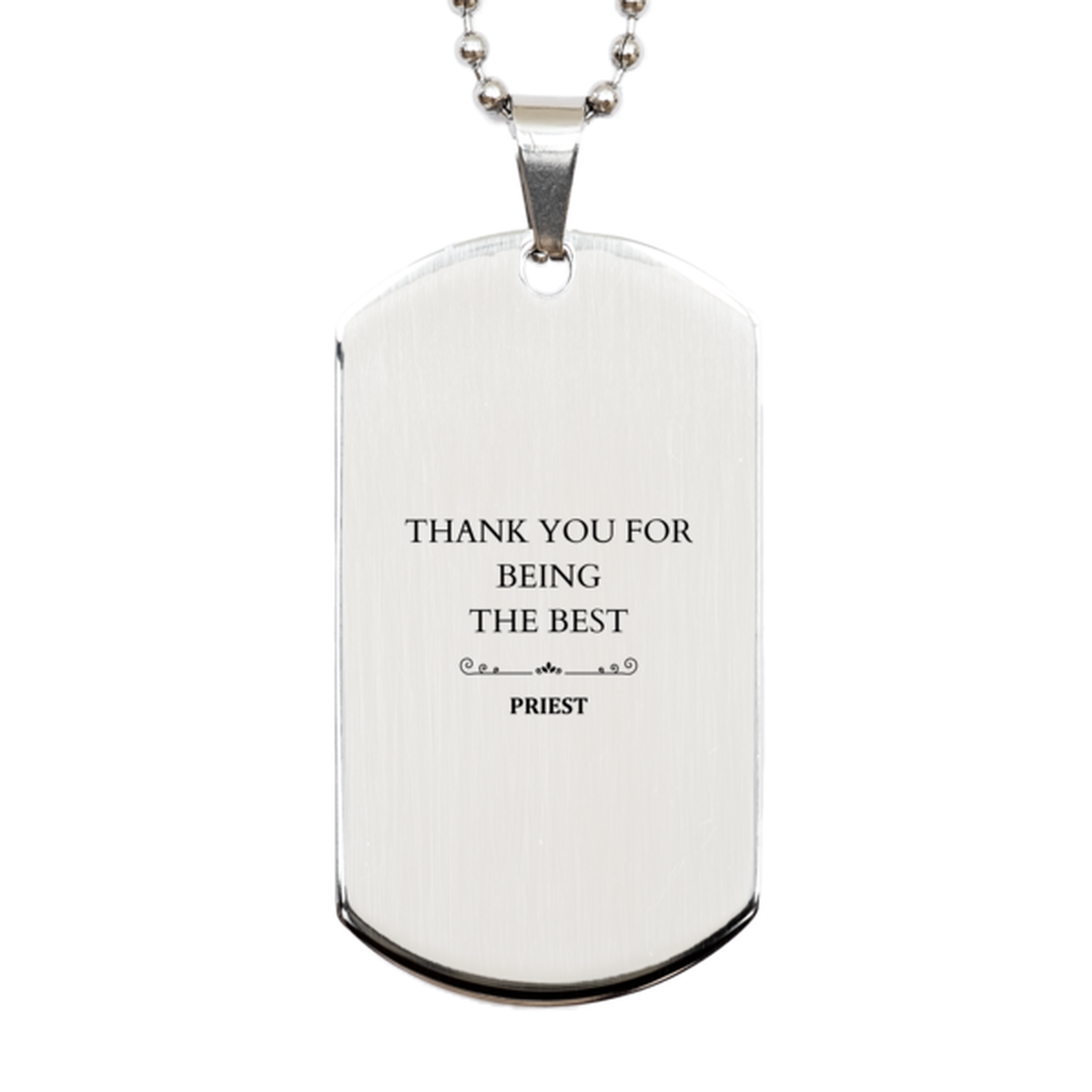 engraved silver dog tag for the beloved priest thank you for your inspiration and guidance on christmas easter and graduation