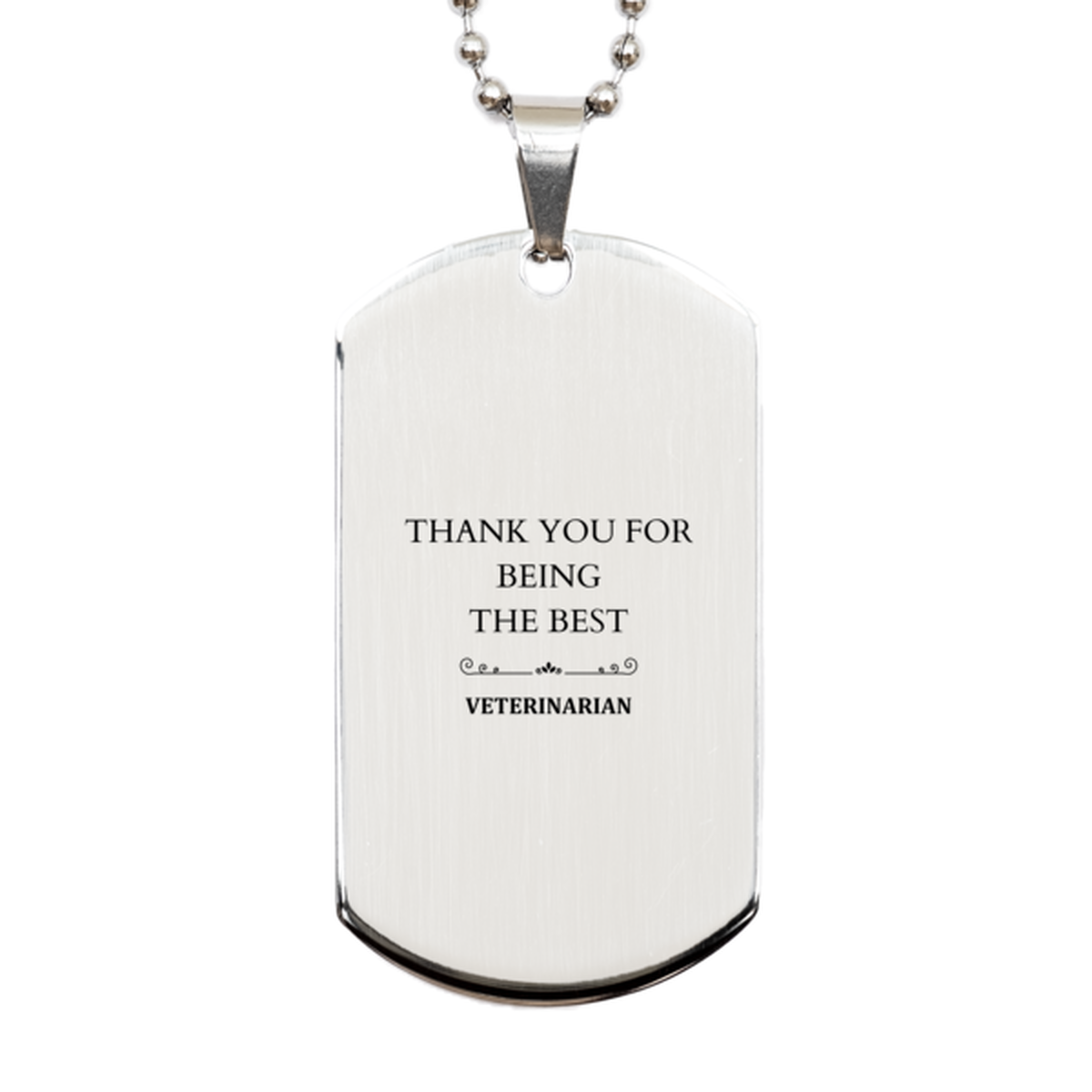 veterinarian engraved silver dog tag thank you for being the best perfect gift for christmas birthday and graduation