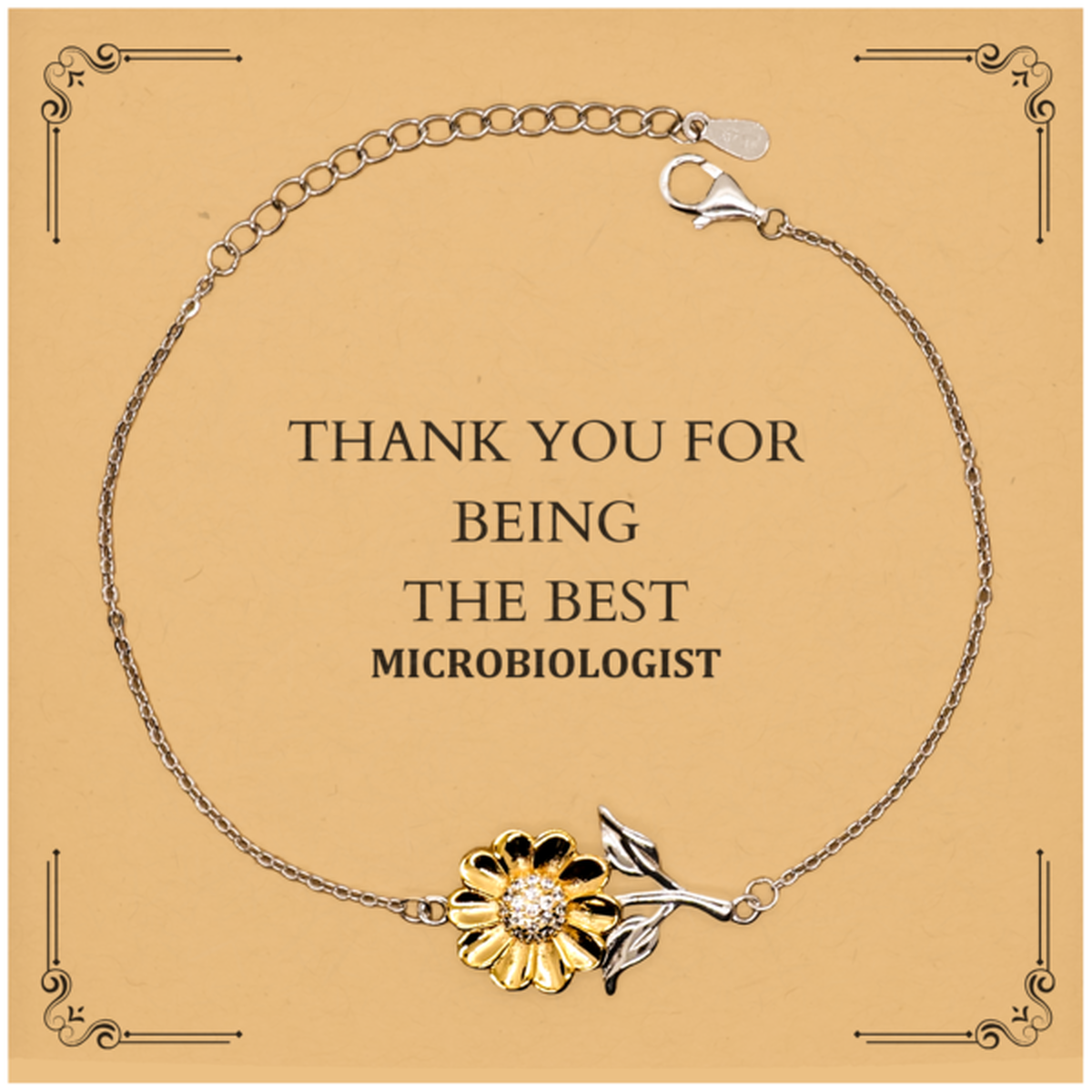 unique sunflower bracelet for microbiologist thank you for being the best inspirational gift for christmas birthday graduation