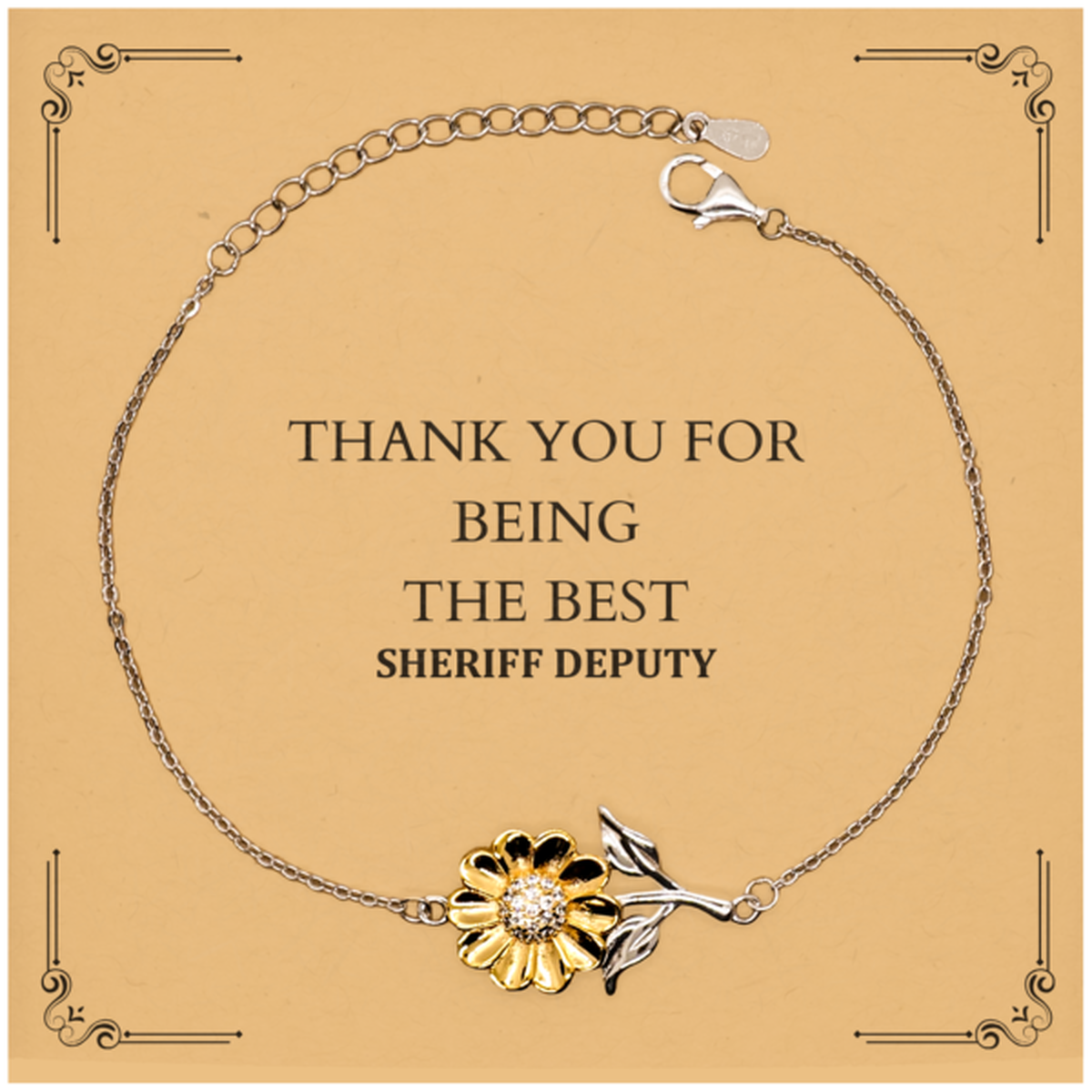 sheriff deputy engraved sunflower bracelet the best appreciation and support gift for sheriff deputies on graduation holidays and veterans day