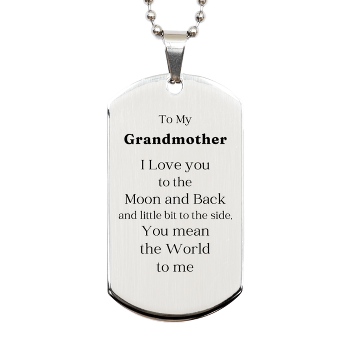 to my grandmother i love you engraved silver dog tag perfect birthday gift for grandma inspirational jewelry for her veterans day keepsake
