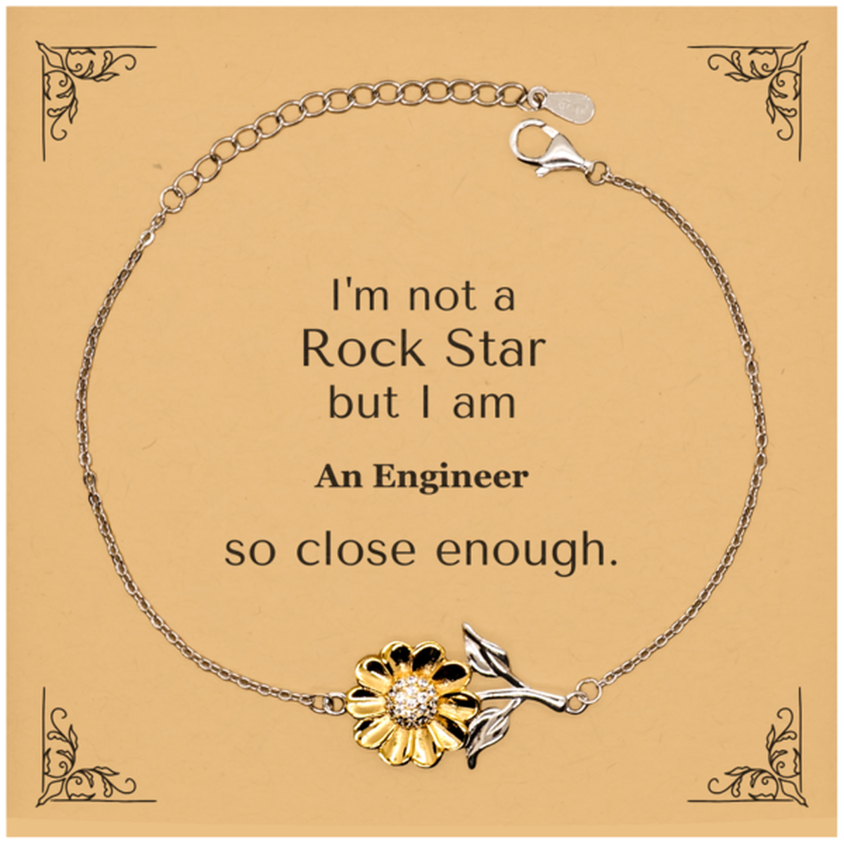 engineer sunflower bracelet im not a rockstar im engineer perfect for birthday and graduation gifts