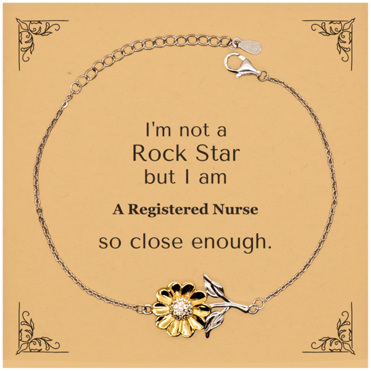 registered nurse sunflower bracelet im not a rockstar but i am a nurse with hope and inspirational confidence for graduation christmas and birthdays