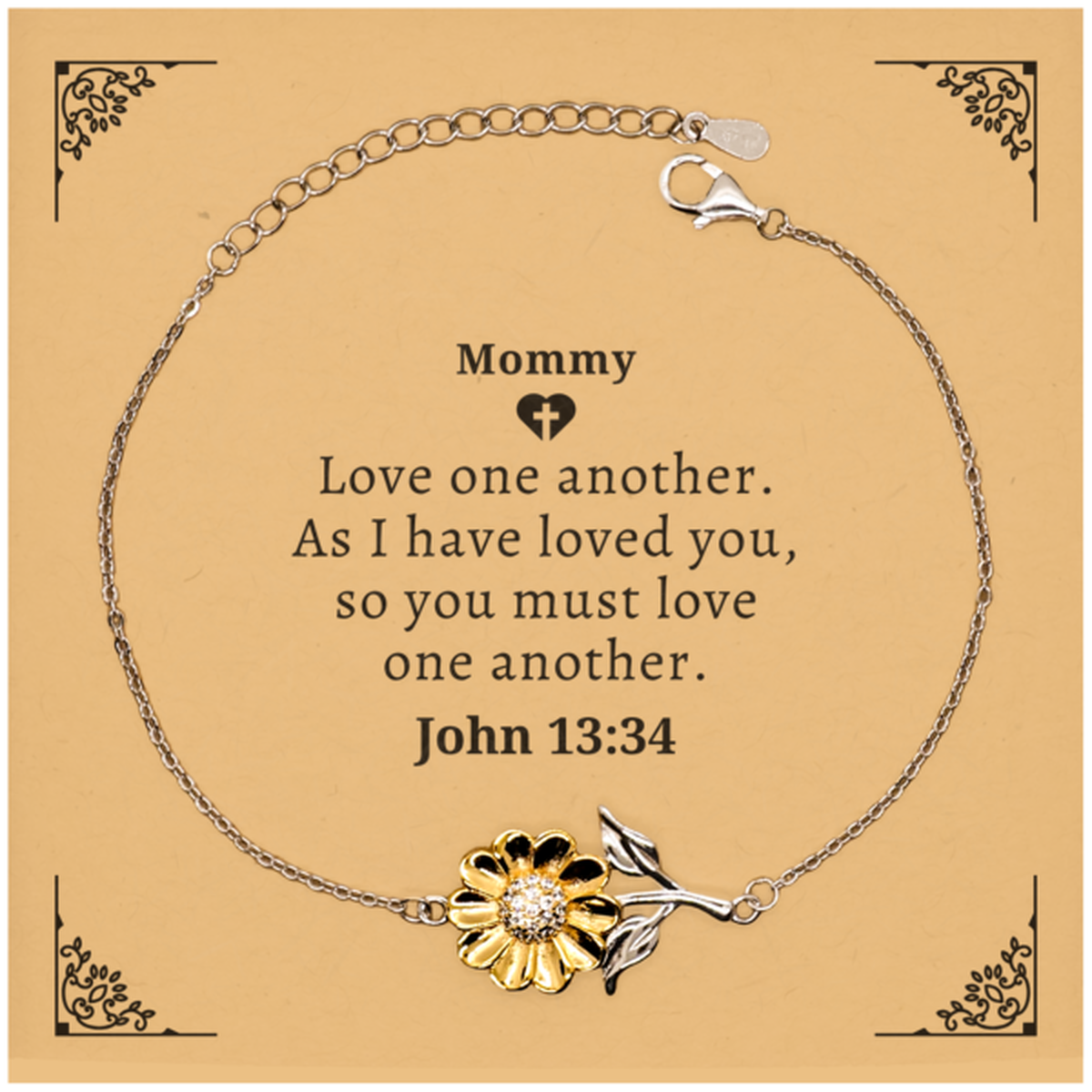 mommy inspirational sunflower bracelet love one another gift for her
