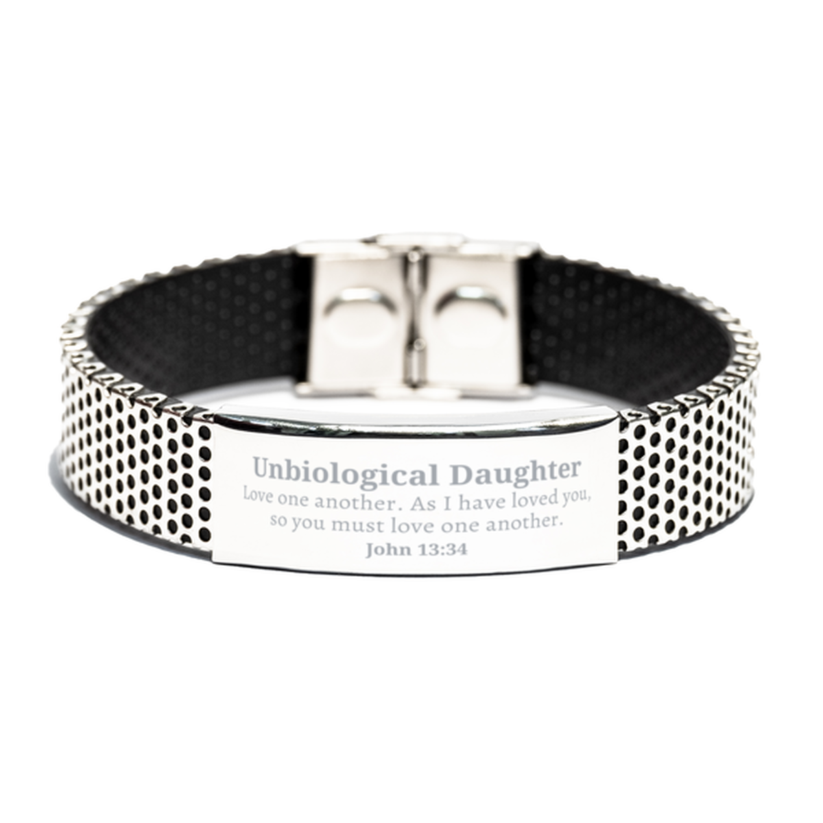 unbiological daughter stainless steel bracelet love one another gift for christmas graduation hope and confidence