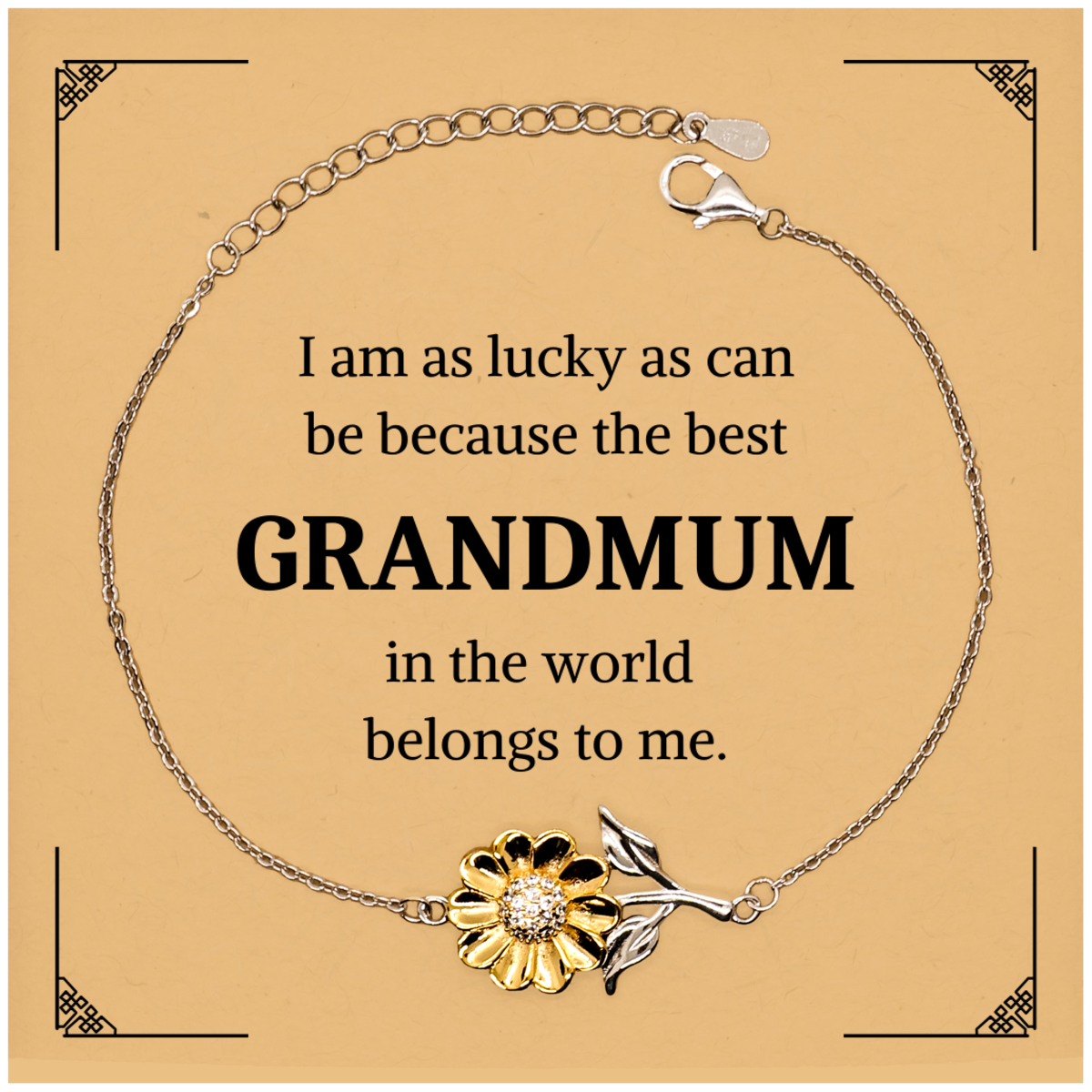 unique sunflower bracelet for grandmum engraved love and happiness perfect birthday and christmas gift with inspirational message of hope and confidence