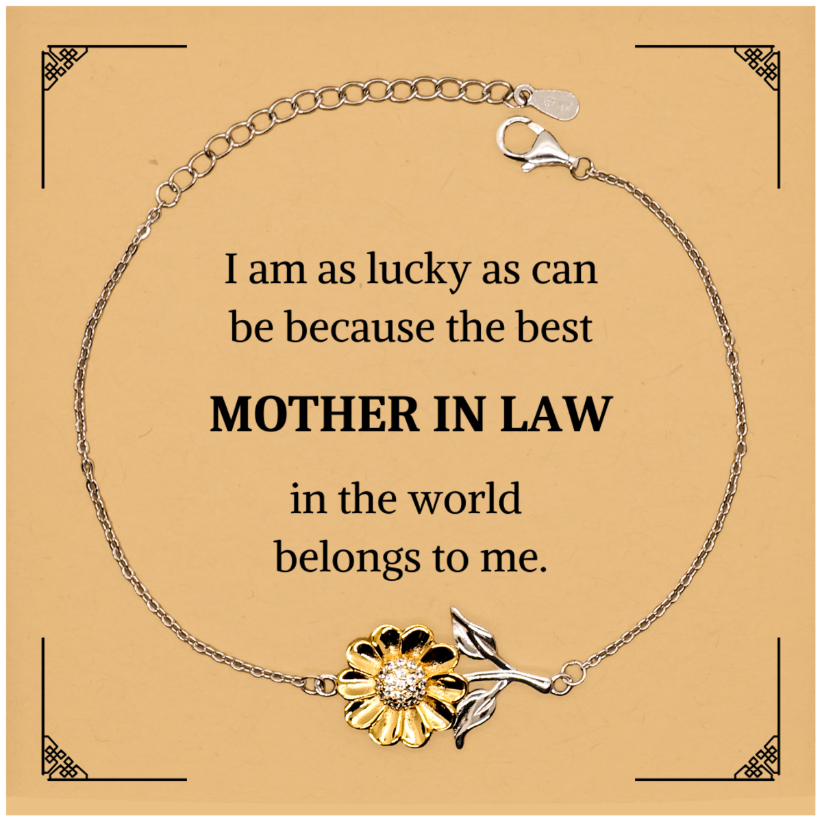 mother in law sunflower bracelet unique engraved gift for birthday christmas and holidays best mother in law belongs to me inspirational jewelry to show appreciation and love