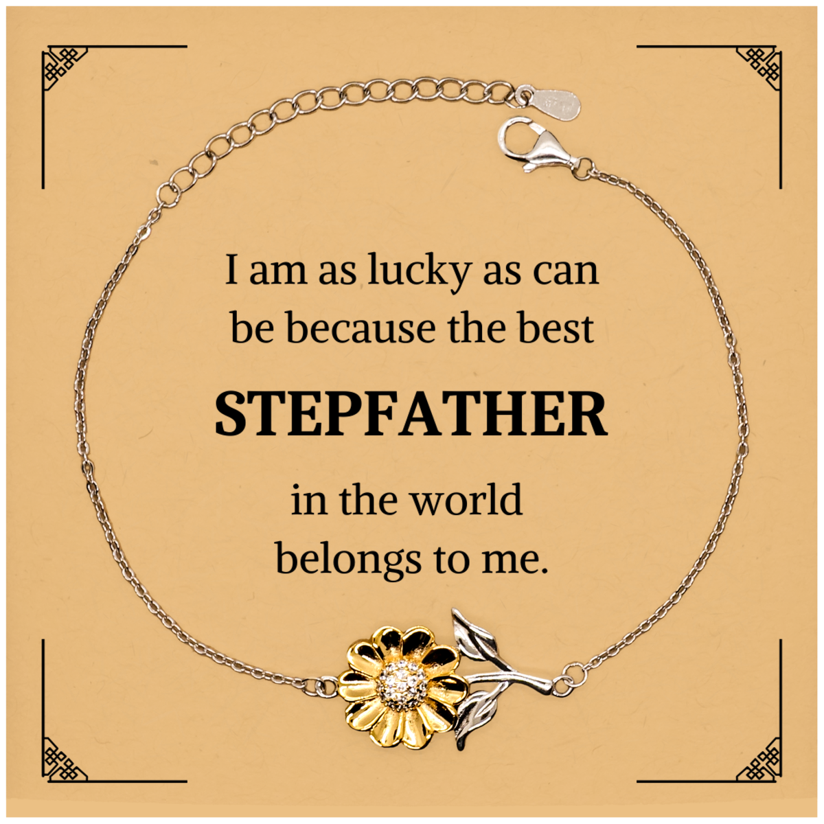 stepfather sunflower bracelet engraved gift for christmas and birthdays special stepfather inspirational jewelry with sunflower design