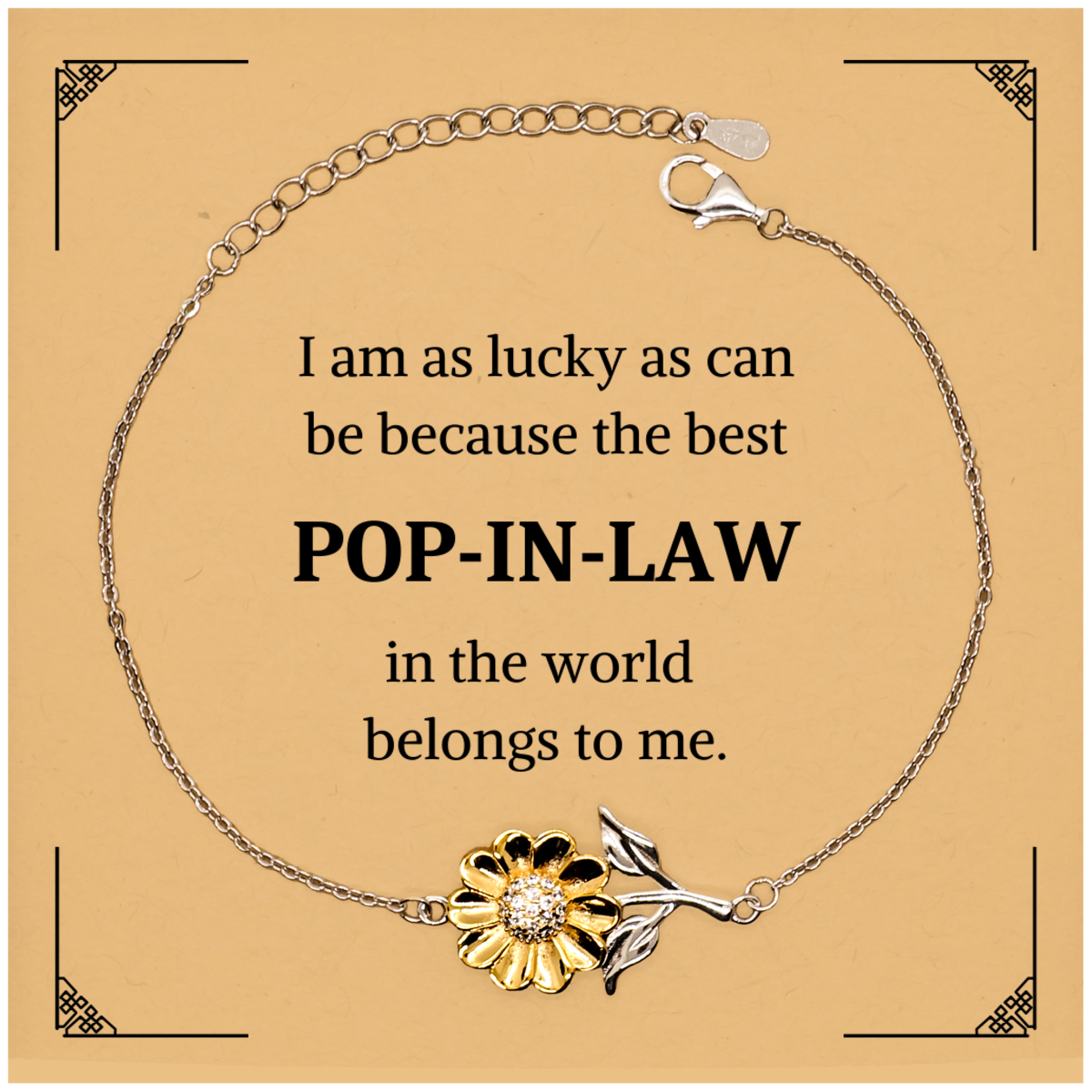 sunflower bracelet best pop in law in the world gift for birthday christmas
