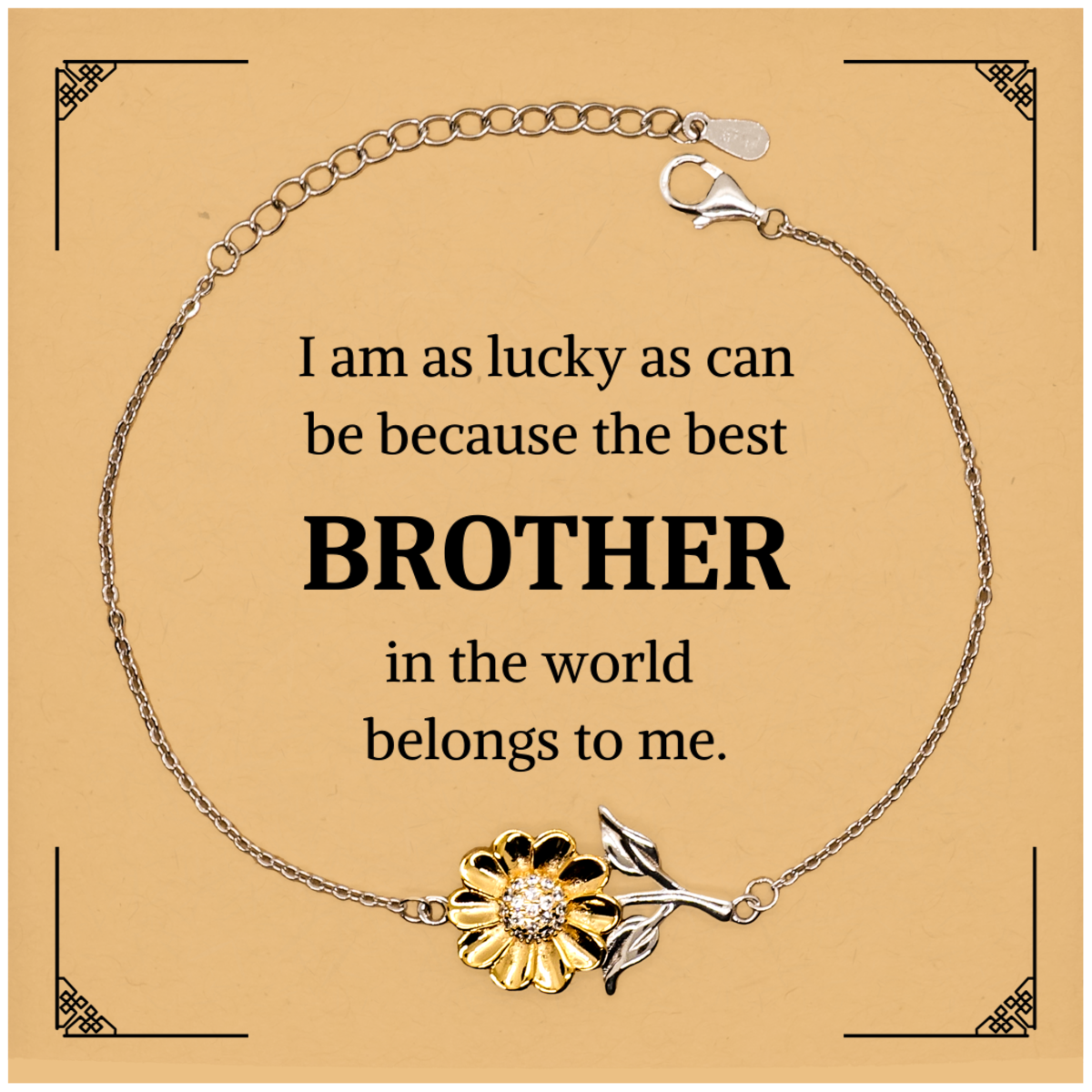 brother sunflower bracelet best brother in the world christmas gift for him