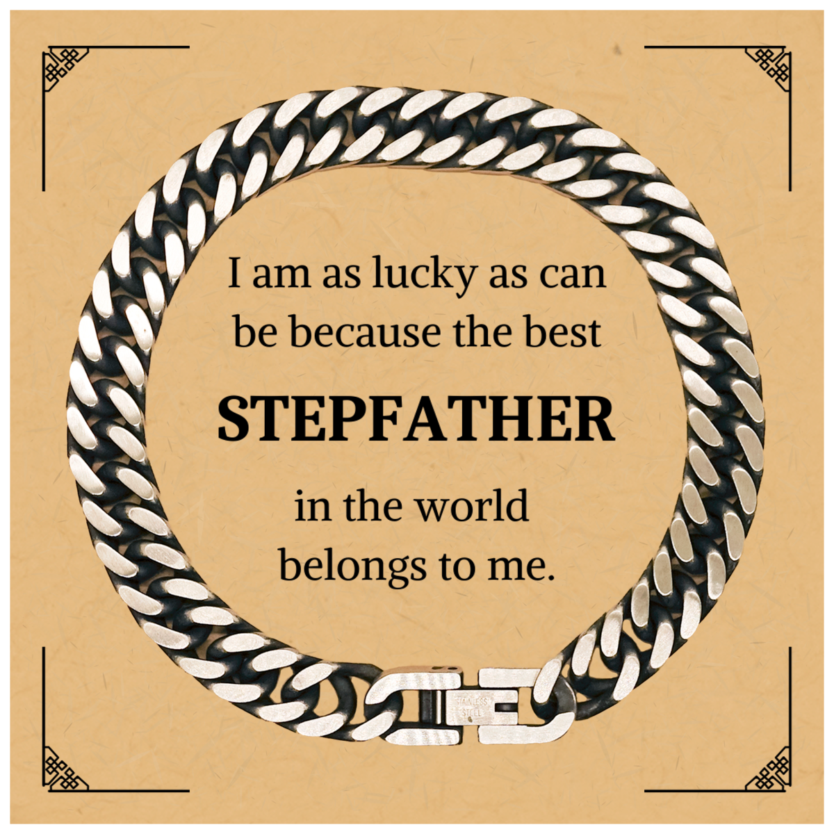 stepfather cuban link chain bracelet the best stepfather belongs to me fathers day gift unique engraved jewelry for stepdad birthday and christmas gift