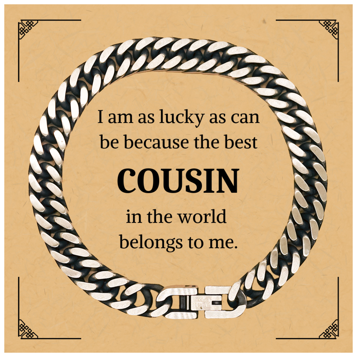 unique cuban link chain bracelet for best cousin perfect birthday gift for her engraved charm for confidence and inspiration ideal jewelry for special occasions stunning design for women