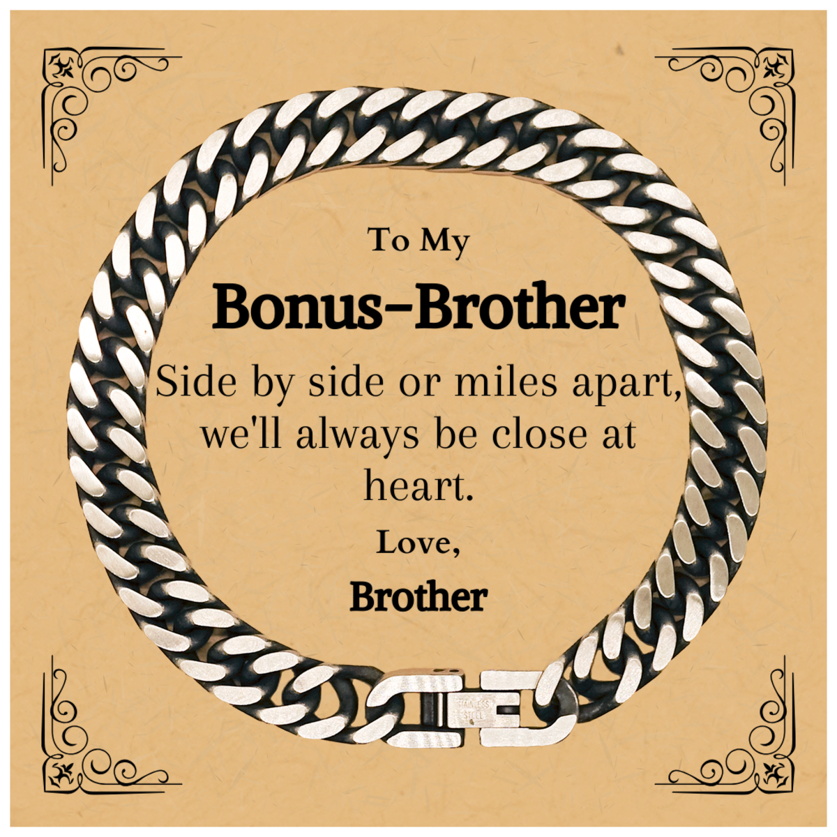 bonus brother cuban link chain bracelet close at heart loving gift for birthday or christmas