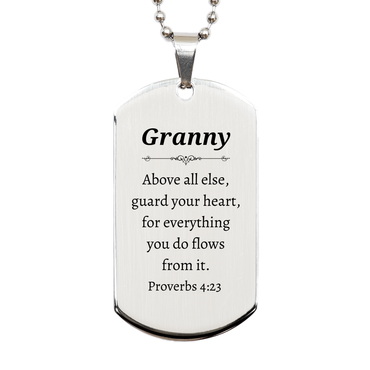 granny engraved silver dog tag above all else guard your heart inspirational christmas gift for granny confidence and hope