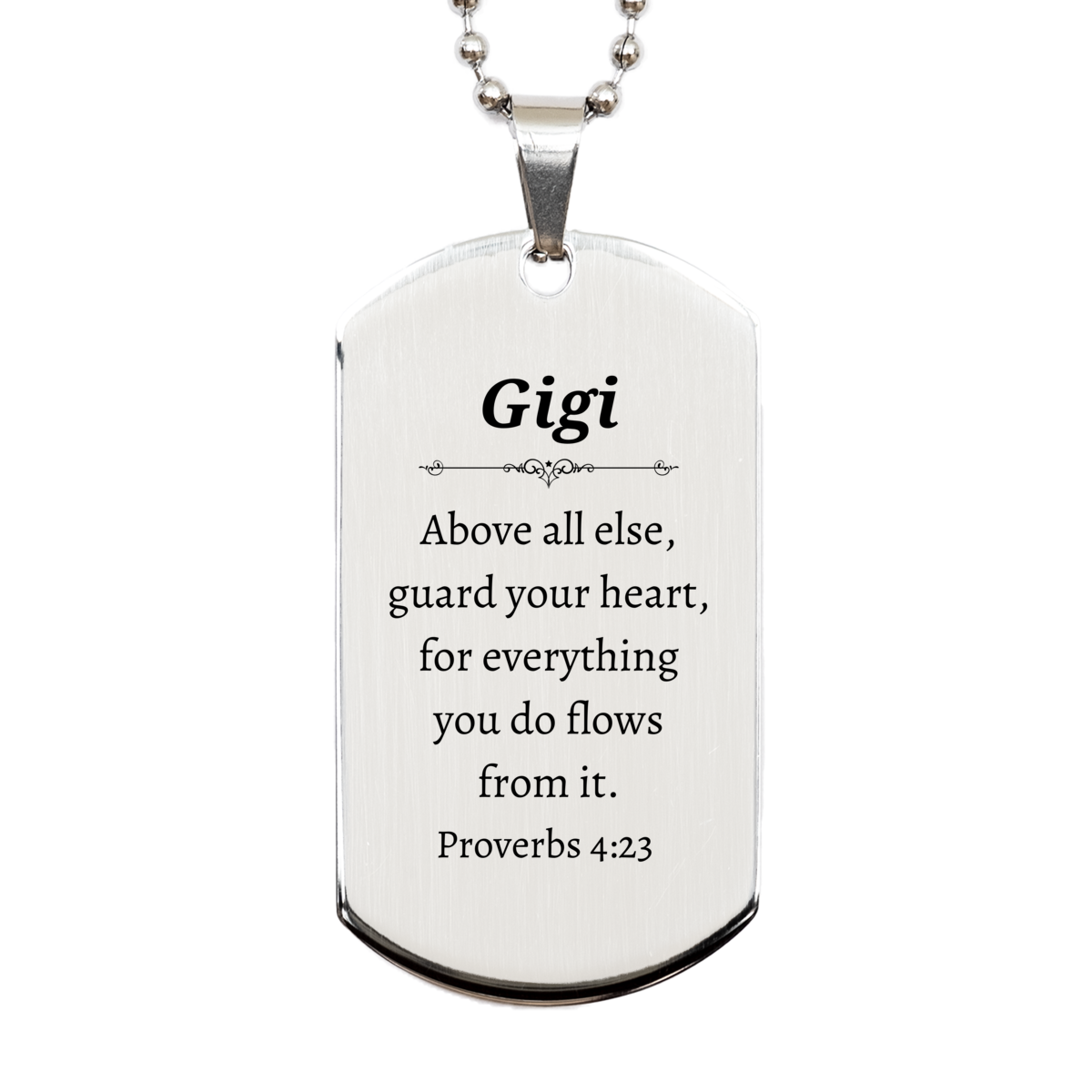 engraved silver dog tag gigi heart guard inspirational christmas gift for dog lovers