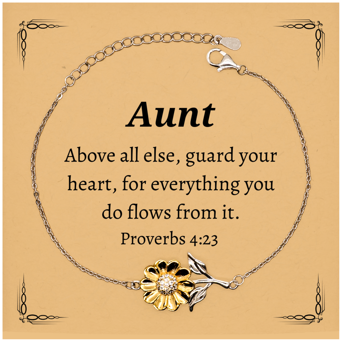 unique sunflower bracelet aunt gift engraved inspirational proverbs 4 23 christian jewelry birthday christmas graduation