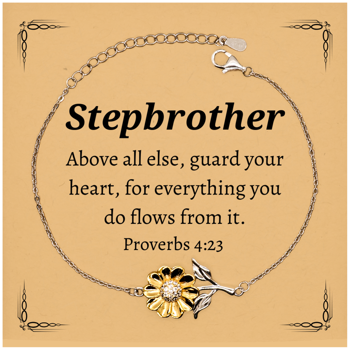stepbrother sunflower bracelet guard your heart engraved jewelry christmas gift