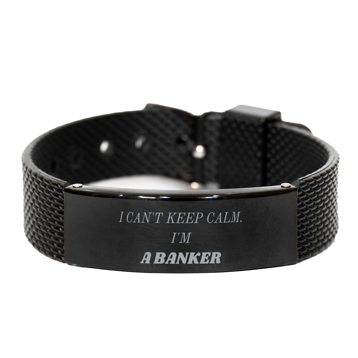 banker engraved black shark mesh bracelet perfect gift for graduation and christmas confidence i cant keep calm