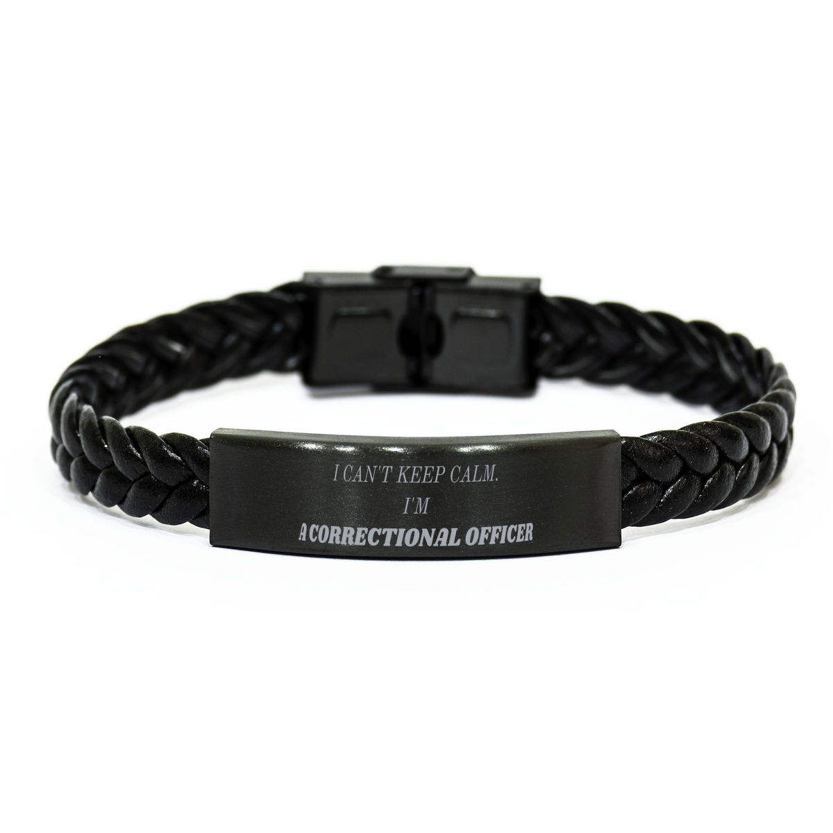correctional officer braided leather bracelet i cant keep calm inspirational gift for him or her birthday christmas graduation veterans day confidence boosting jewelry for correctional officers