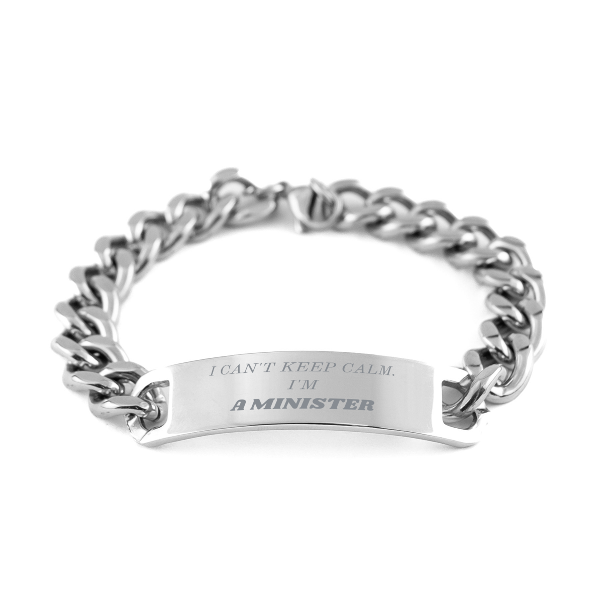 stainless steel minister cuban chain bracelet i cant keep calm unique gift for birthday and holidays