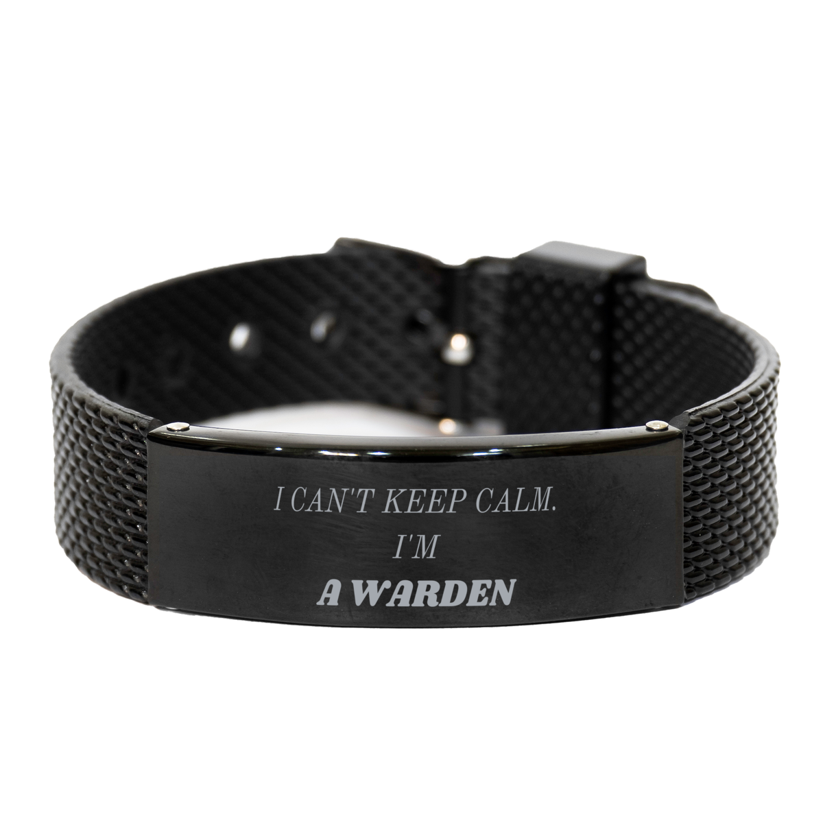 black shark mesh bracelet warden engraved confidence gift for graduation birthday veterans day christmas easter i cant keep calm