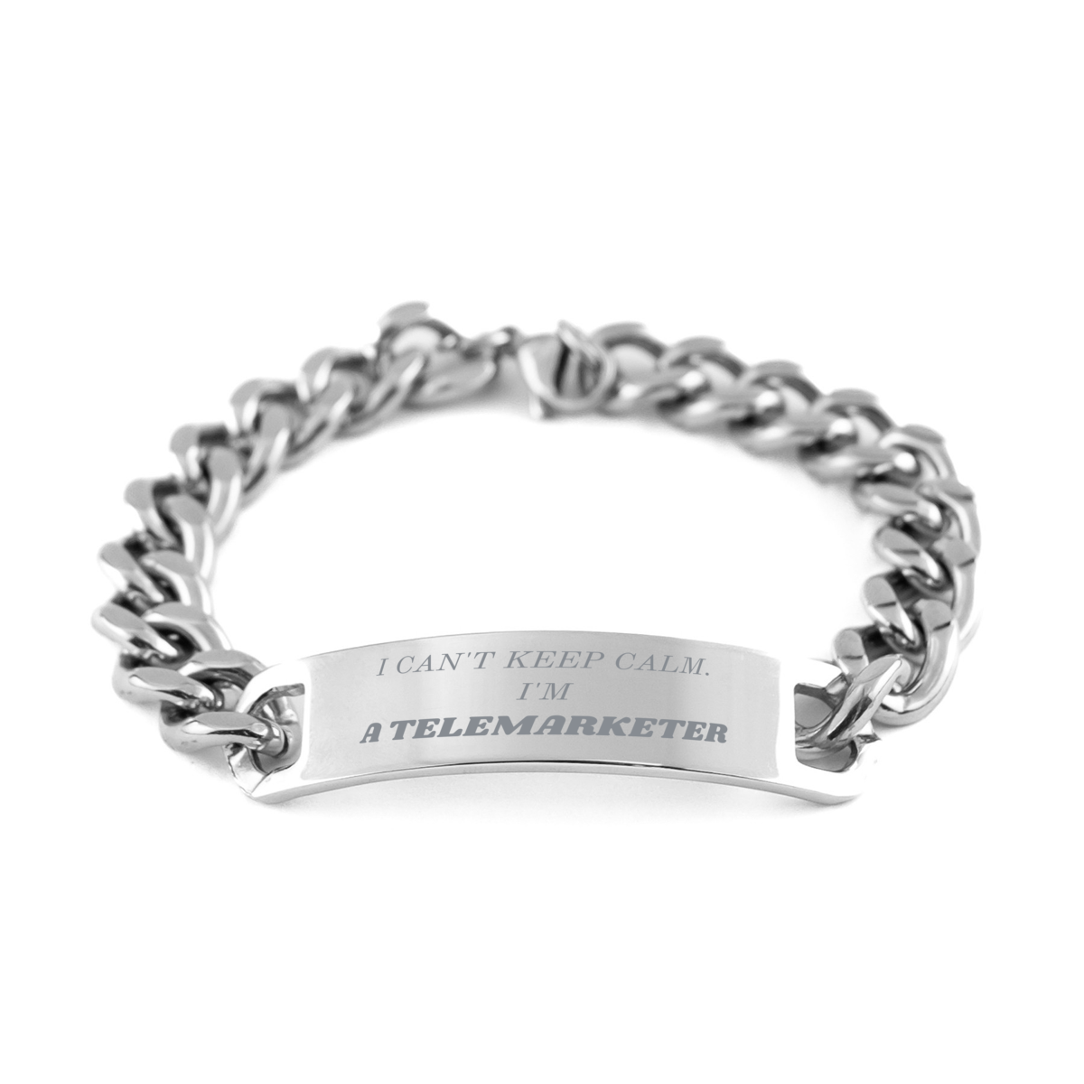 stainless steel cuban chain bracelet for telemarketers i cant keep calm gift for confidence and inspiration on christmas and graduation unique telemarketer accessories