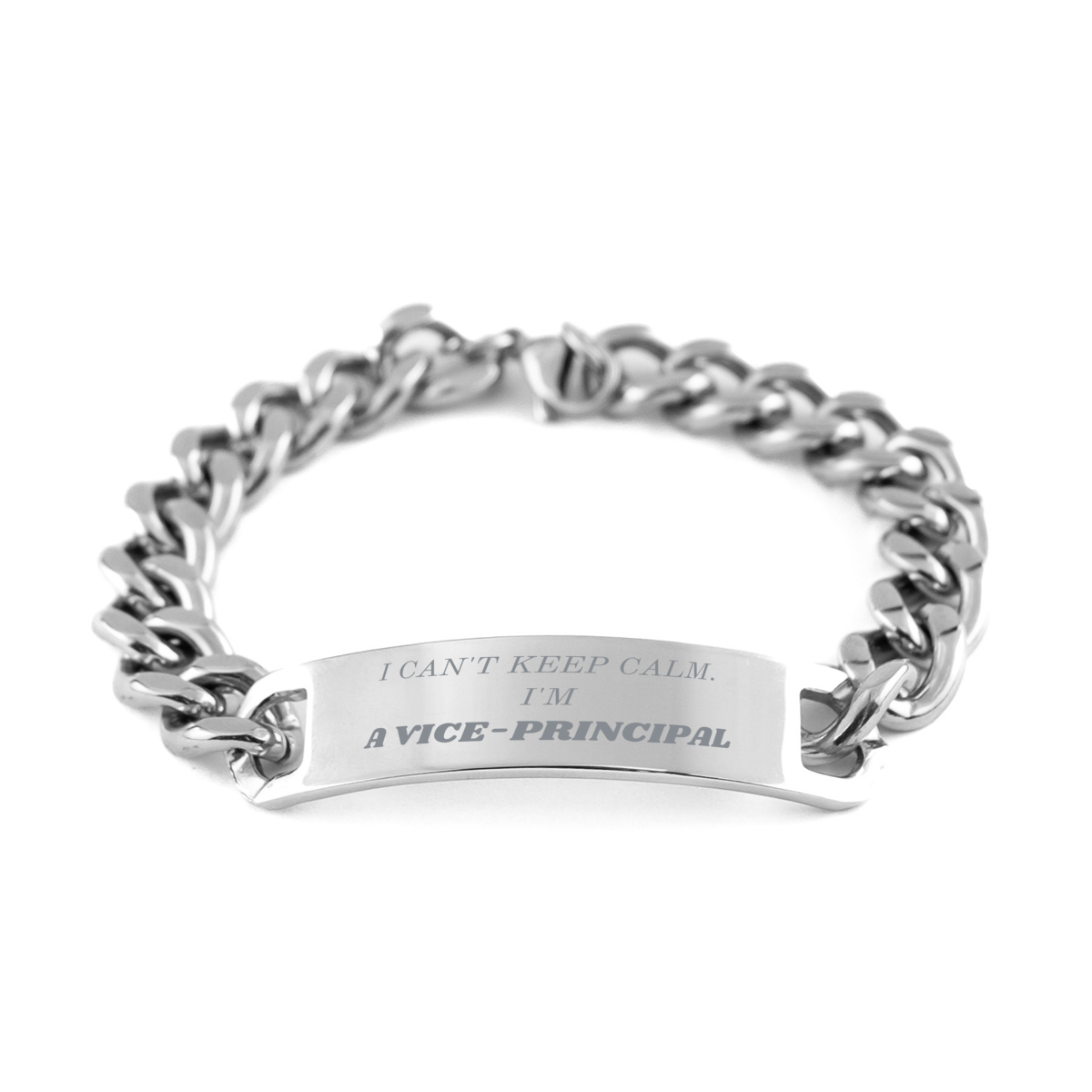 vice principal cuban chain stainless steel bracelet i cant keep calm confidence graduation birthday unique gift for vice principal inspirational jewelry
