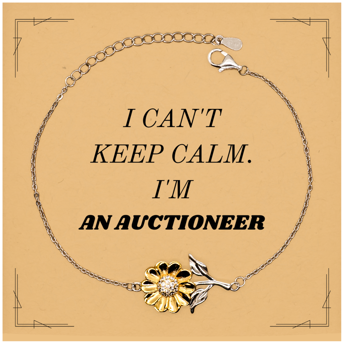 unique auctioneer sunflower bracelet i cant keep calm confidence perfect gift for birthday graduation veterans day and christmas