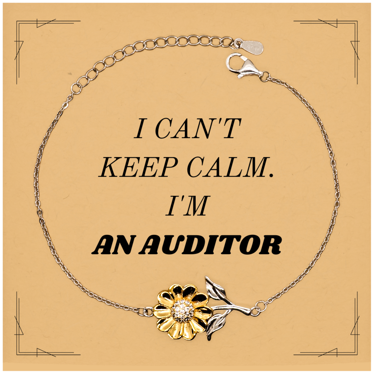 unique sunflower bracelet for auditors i cant keep calm confidence gift for christmas and graduation inspirational engraved jewelry for professionals and events perfect accessories for office and everyday wear