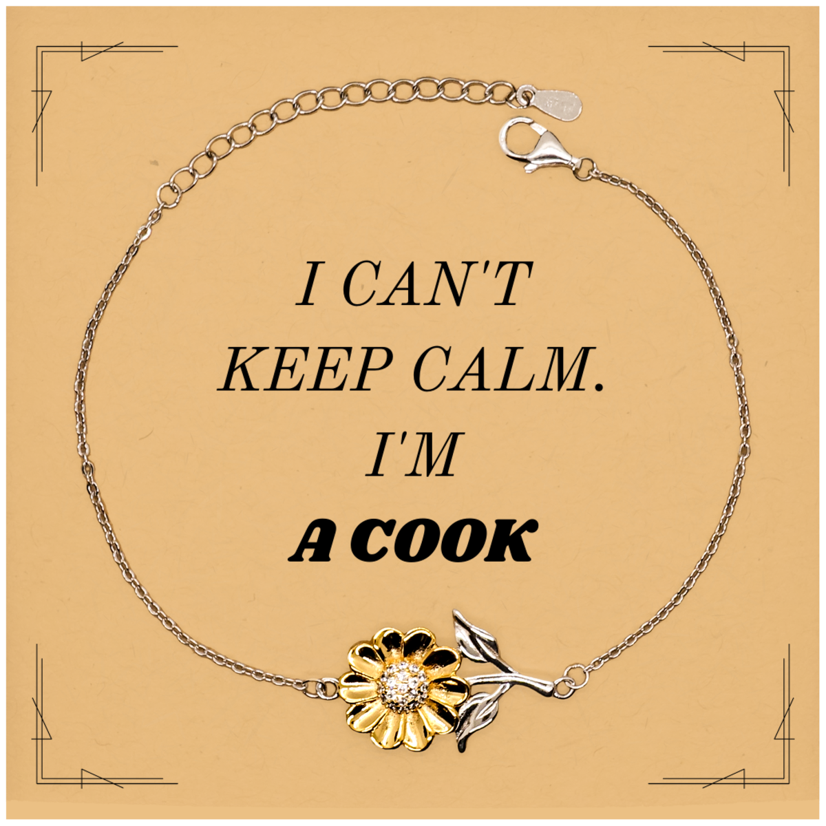 sunflower bracelet cook unique engraved gift for the chef in your life graduation christmas inspirational confidence jewelry