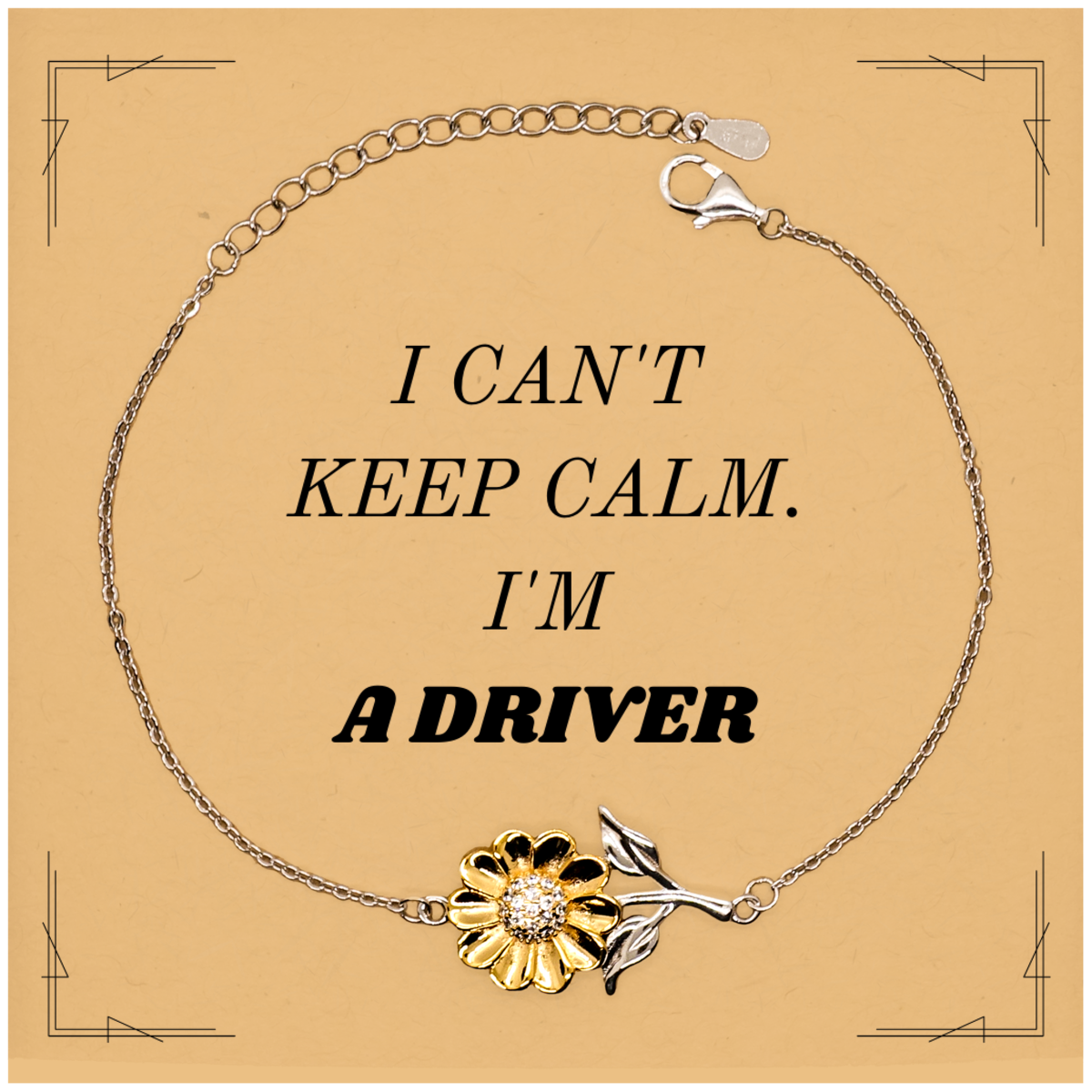 unique engraved sunflower bracelet for drivers i cant keep calm
