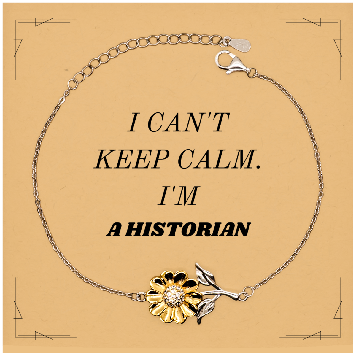 sunflower historian bracelet i cant keep calm history enthusiast gift for christmas birthday graduation inspirational jewelry for historians passionate about the past