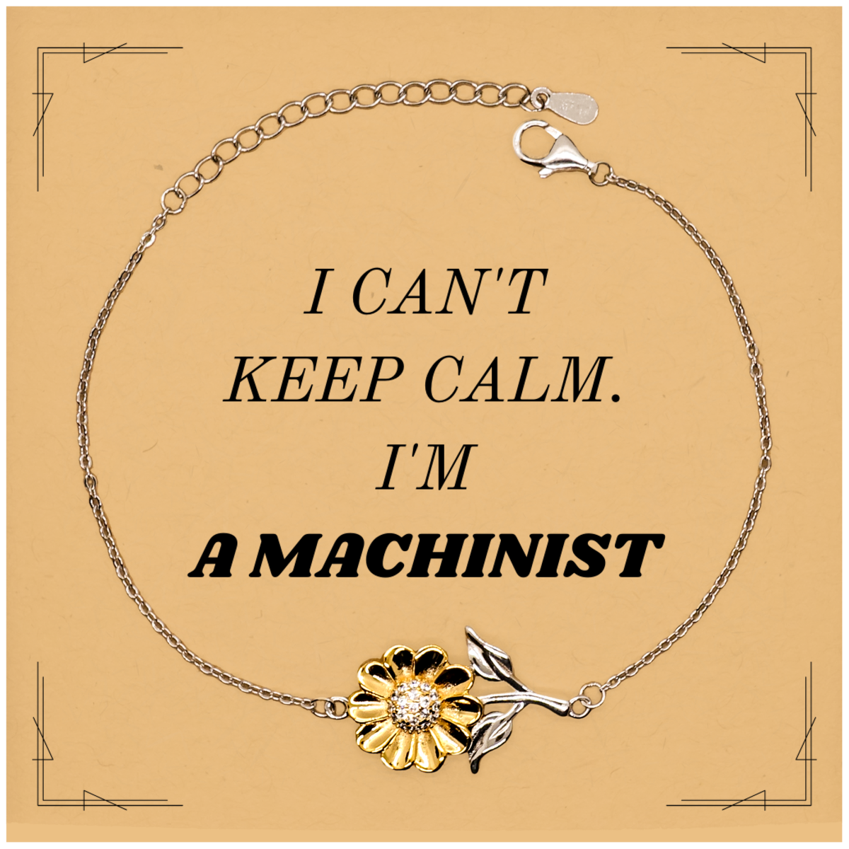 engraved sunflower bracelet for machinist i cant keep calm inspirational confidence jewelry for birthday christmas veterans day