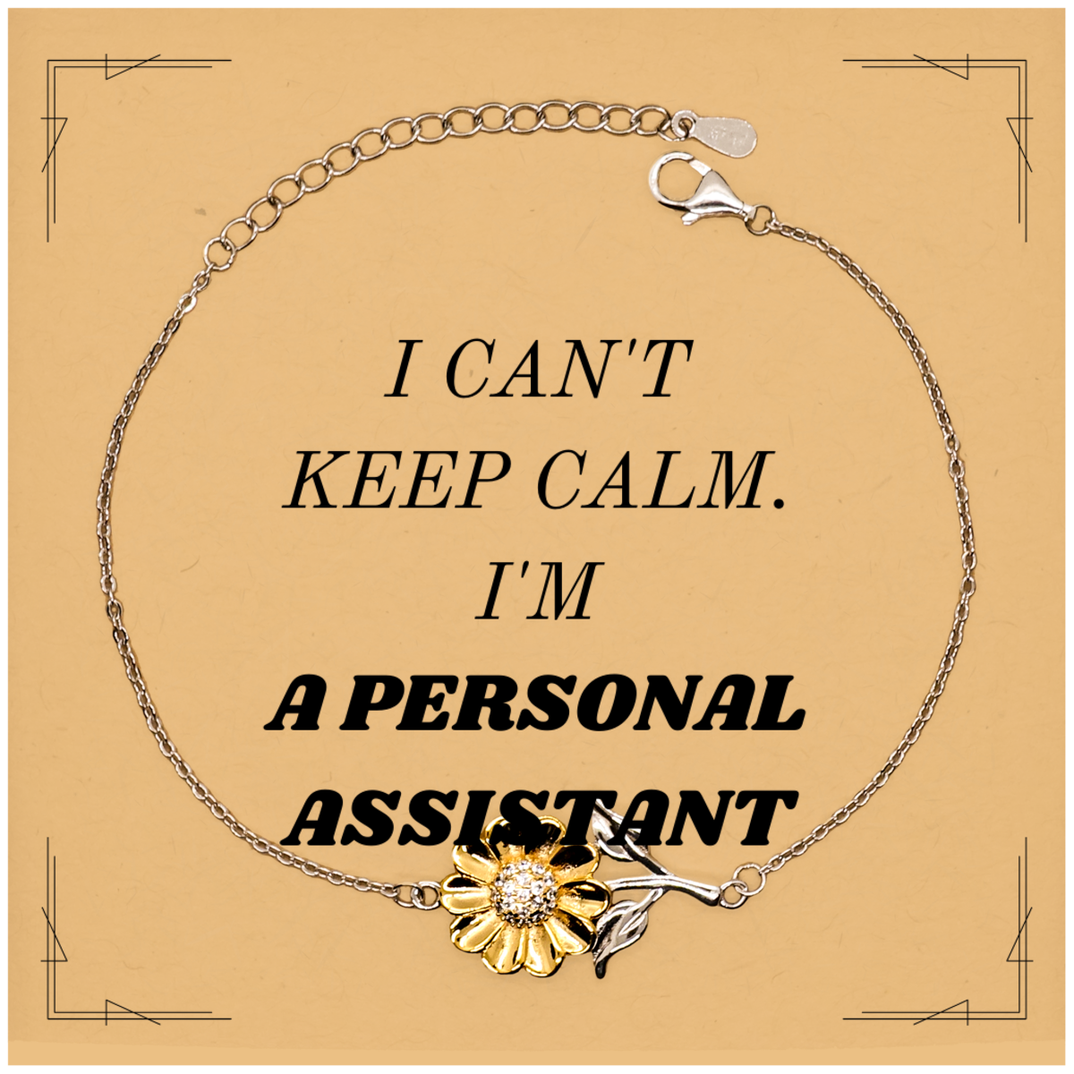 Personal Assistant Sunflower Bracelet - I cant calm down - Unique Gift for Birthday, Christmas, Graduation - Inspirational Jewelry for Confidence and Hope
