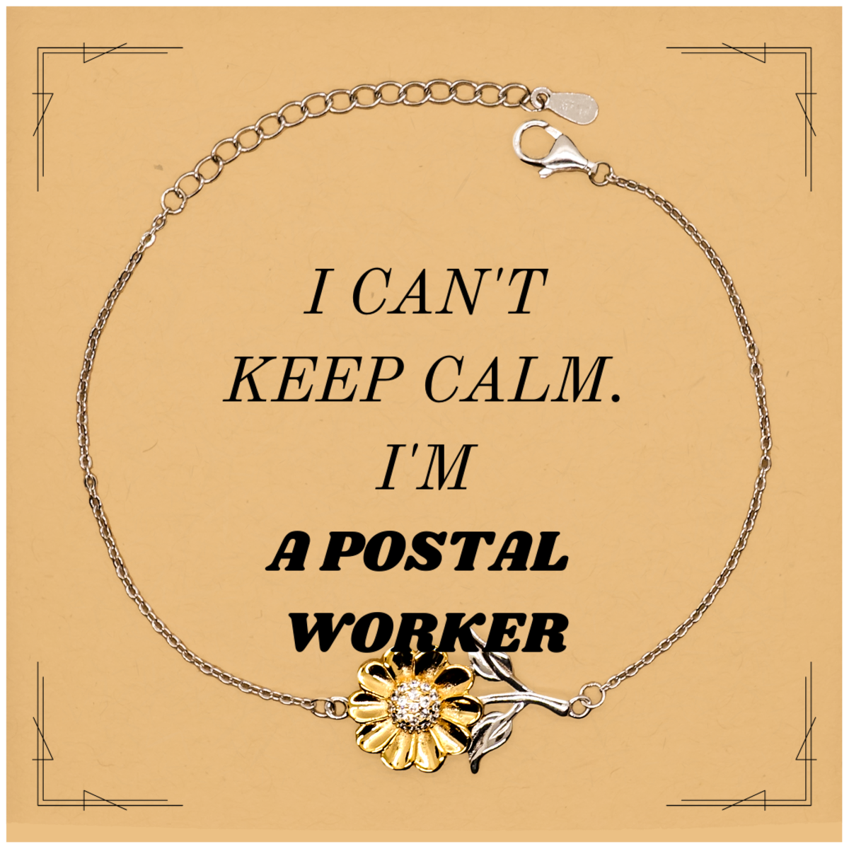 Postal Worker Sunflower Bracelet - I Cant Keep Calm Unique Gift for Christmas and Birthday