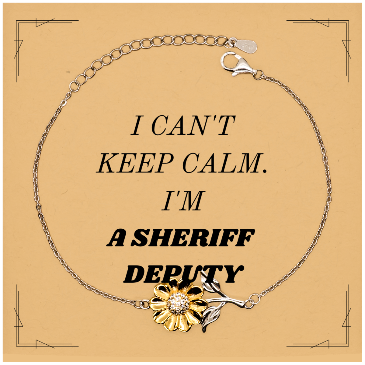 Sheriff Deputy Inspirational Sunflower Bracelet - Perfect Gift for Graduation, Birthday, and Christmas - I Cant Keep Calm Sheriff Deputy - Show Your Confidence and Hope