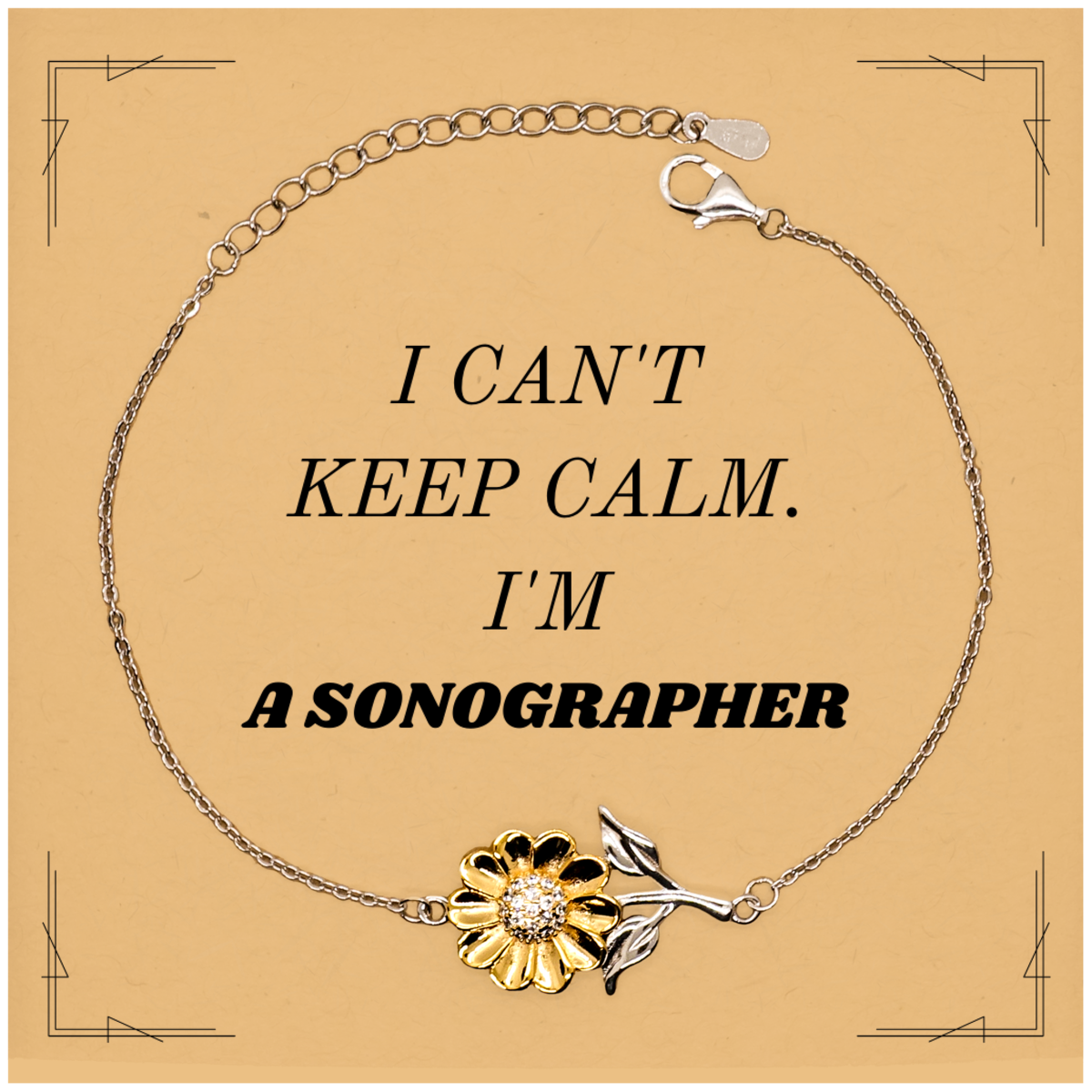 Sonographer Sunflower Bracelet Engraved with Inspirational Quote for Birthday Gift and Graduation Present